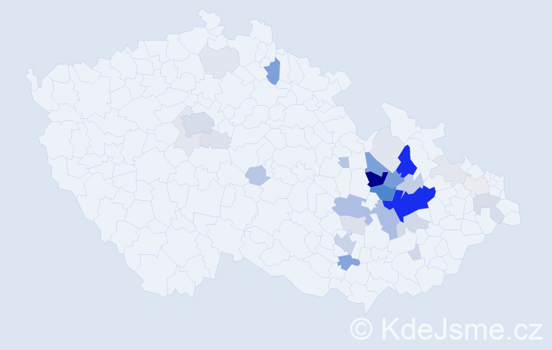 Příjmení: 'Pytlíček', počet výskytů 112 v celé ČR