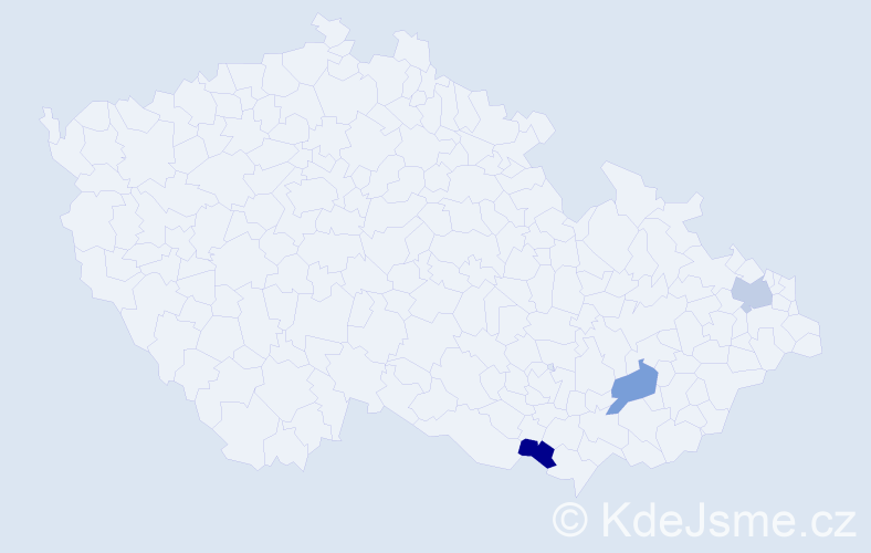Příjmení: 'Karamanis', počet výskytů 3 v celé ČR