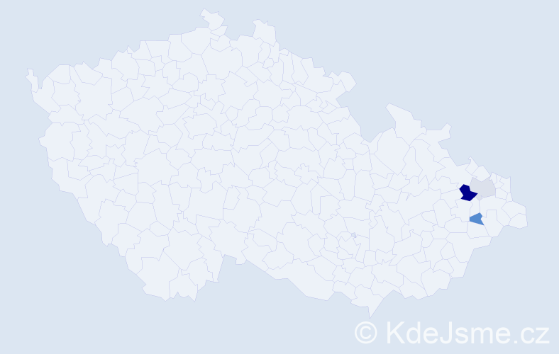 Příjmení: 'Čechanovič', počet výskytů 5 v celé ČR