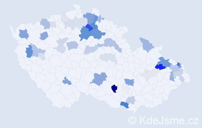 Příjmení: 'Ruta', počet výskytů 147 v celé ČR