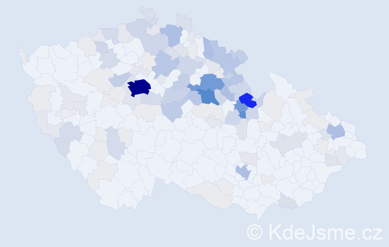 Příjmení: 'Vencl', počet výskytů 616 v celé ČR