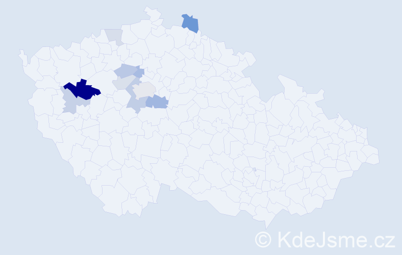 Příjmení: 'Priglová', počet výskytů 19 v celé ČR