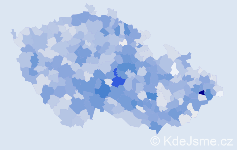 Příjmení: 'Blažková', počet výskytů 7614 v celé ČR