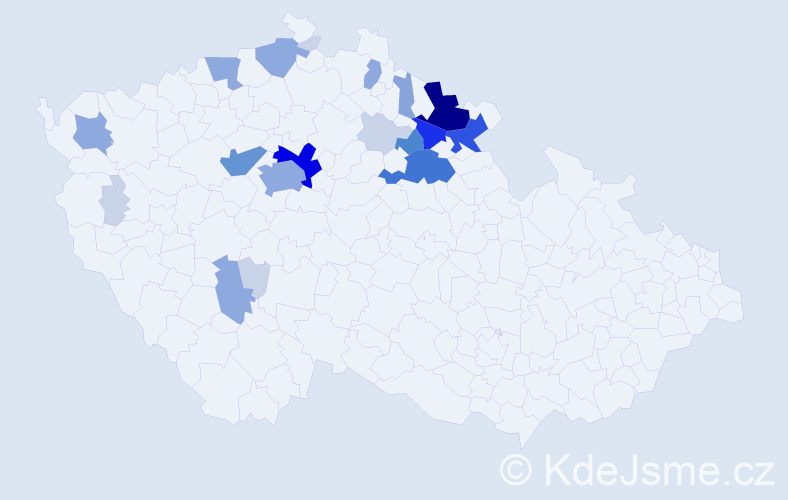 Příjmení: 'Luštinec', počet výskytů 78 v celé ČR