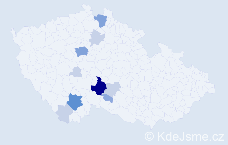 Příjmení: 'Trkolová', počet výskytů 29 v celé ČR