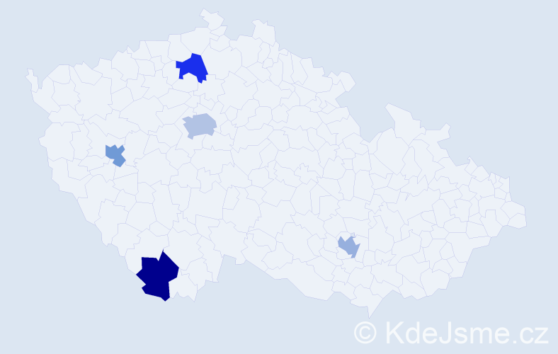 Příjmení: 'Duarte', počet výskytů 6 v celé ČR