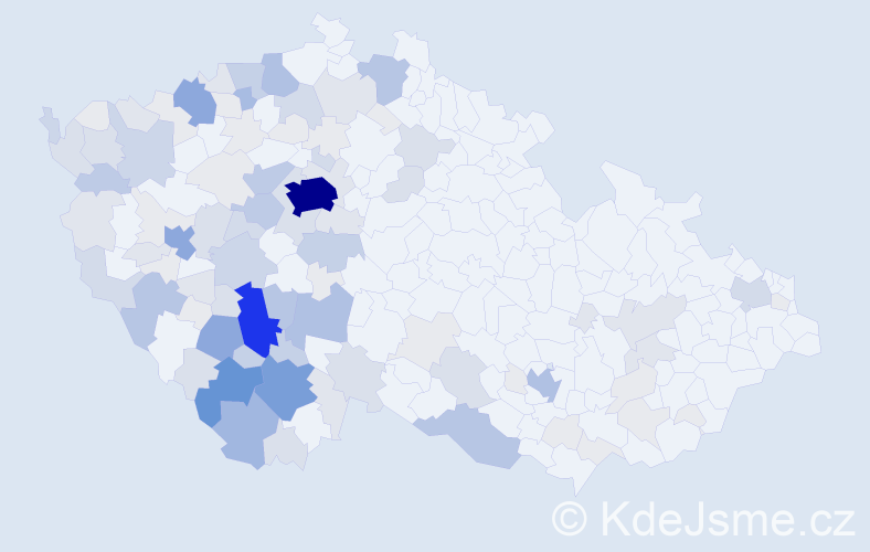 Příjmení: 'Velek', počet výskytů 441 v celé ČR