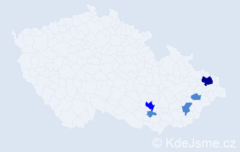 Příjmení: 'Taldová', počet výskytů 8 v celé ČR