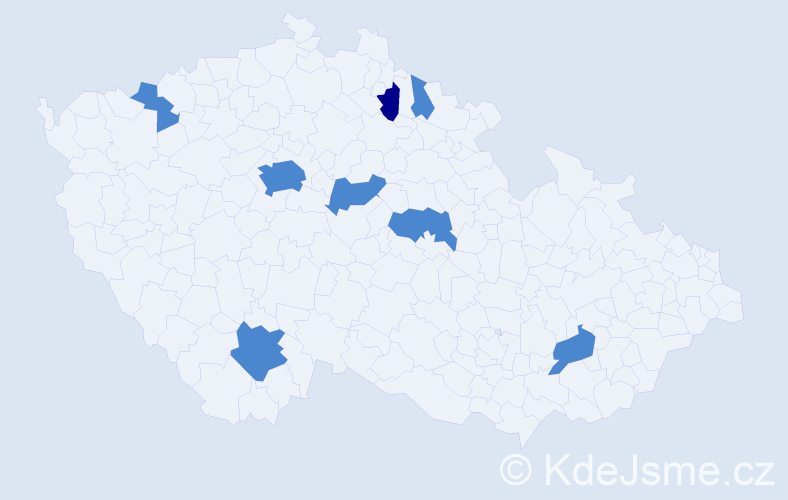 Příjmení: 'Kynčil', počet výskytů 10 v celé ČR