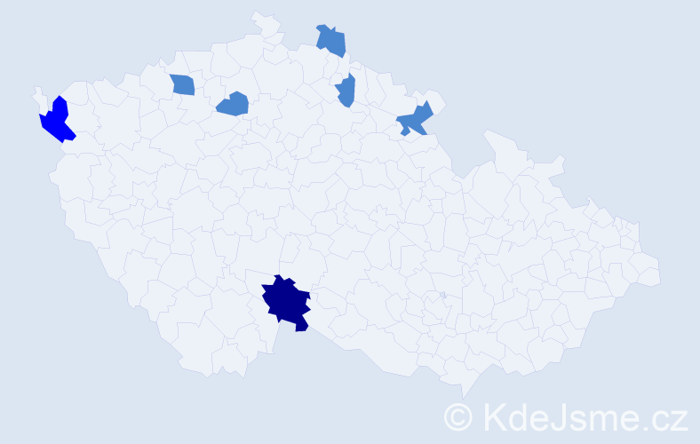 Příjmení: 'Stephan', počet výskytů 10 v celé ČR