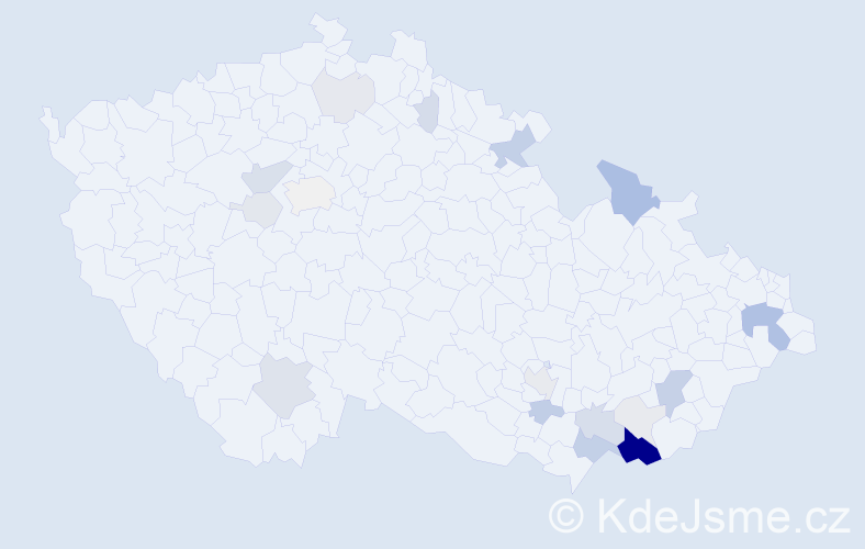 Příjmení: 'Kadubec', počet výskytů 70 v celé ČR