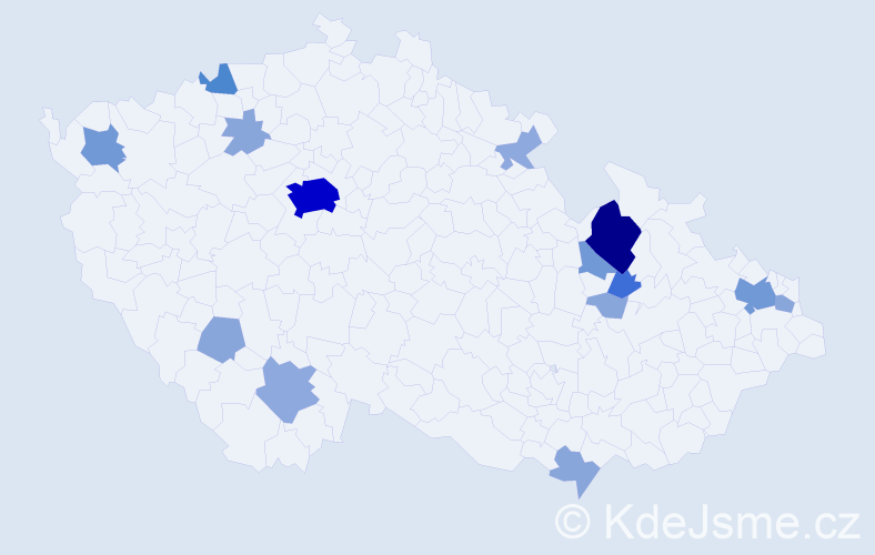 Příjmení: 'Dražný', počet výskytů 47 v celé ČR