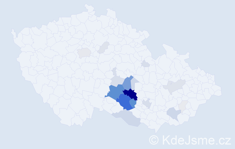 Příjmení: 'Zacha', počet výskytů 126 v celé ČR