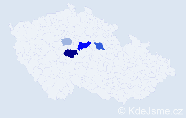 Příjmení: 'Kozbertová', počet výskytů 5 v celé ČR
