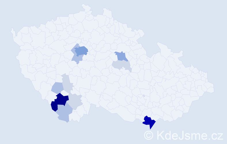 Příjmení: 'Hůrská', počet výskytů 45 v celé ČR