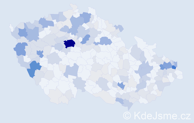 Příjmení: 'Kovács', počet výskytů 629 v celé ČR