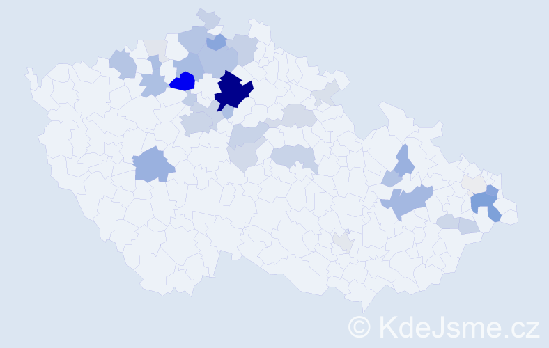 Příjmení: 'Kredbová', počet výskytů 120 v celé ČR