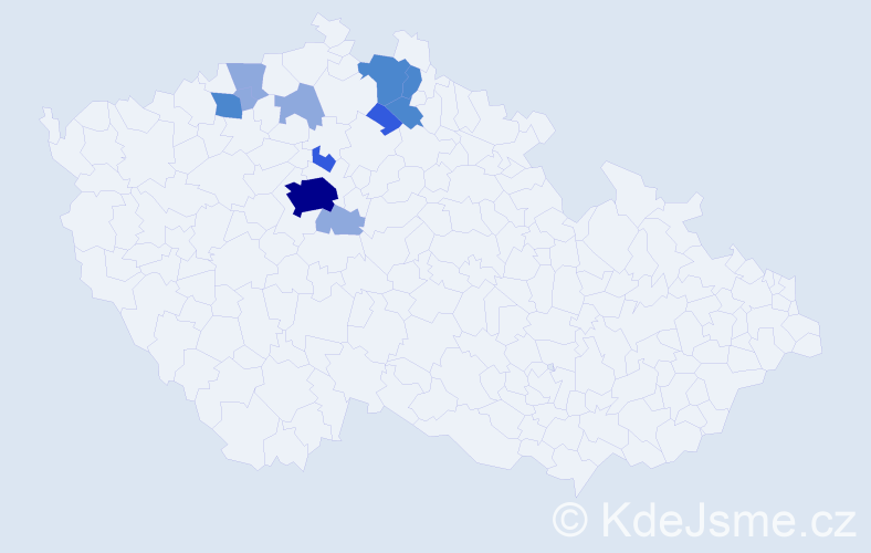 Příjmení: 'Koušková', počet výskytů 23 v celé ČR