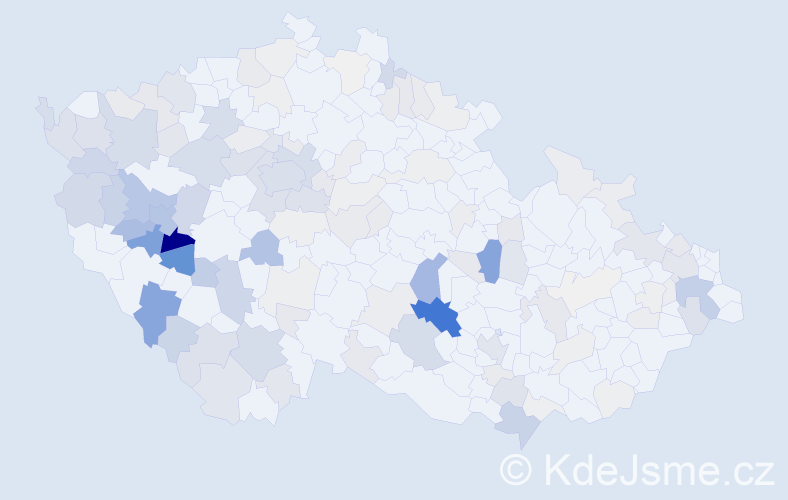 Příjmení: 'Milota', počet výskytů 521 v celé ČR