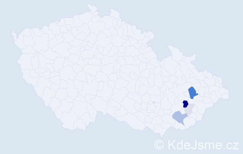 Příjmení: 'Hlobilková', počet výskytů 15 v celé ČR
