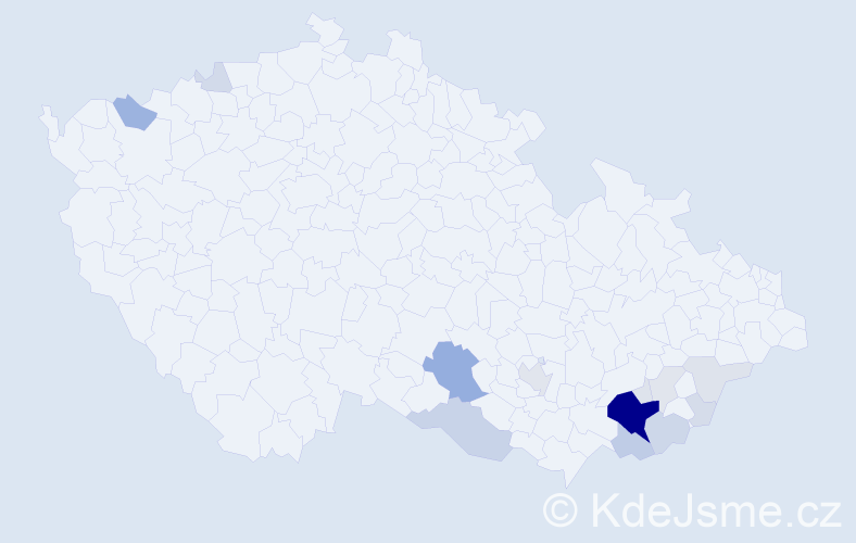 Příjmení: 'Hlůšek', počet výskytů 98 v celé ČR