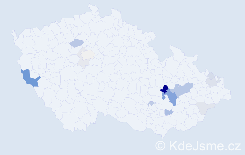 Příjmení: 'Pišťáková', počet výskytů 39 v celé ČR