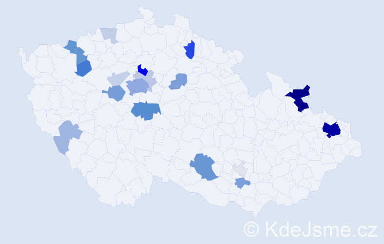 Příjmení: 'Kucharská', počet výskytů 67 v celé ČR