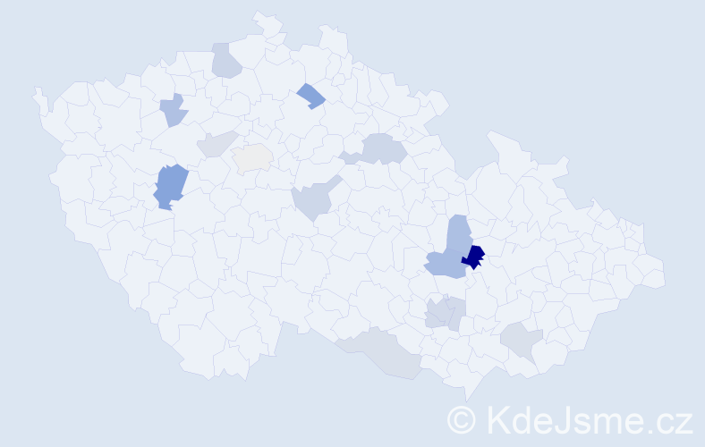 Příjmení: 'Kolinská', počet výskytů 25 v celé ČR