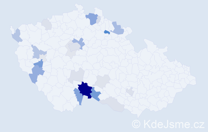 Příjmení: 'Rozporka', počet výskytů 63 v celé ČR