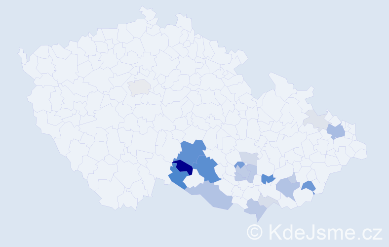 Příjmení: 'Škarek', počet výskytů 66 v celé ČR