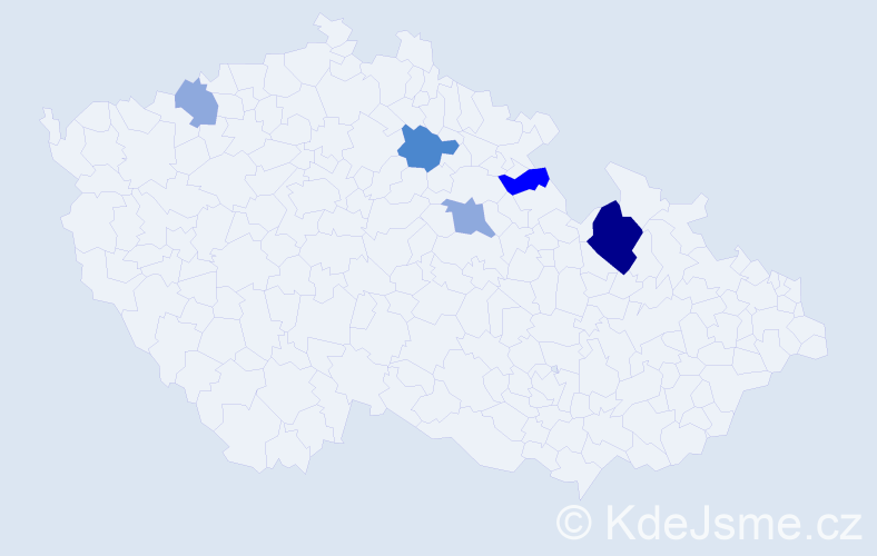 Příjmení: 'Hrabala', počet výskytů 13 v celé ČR