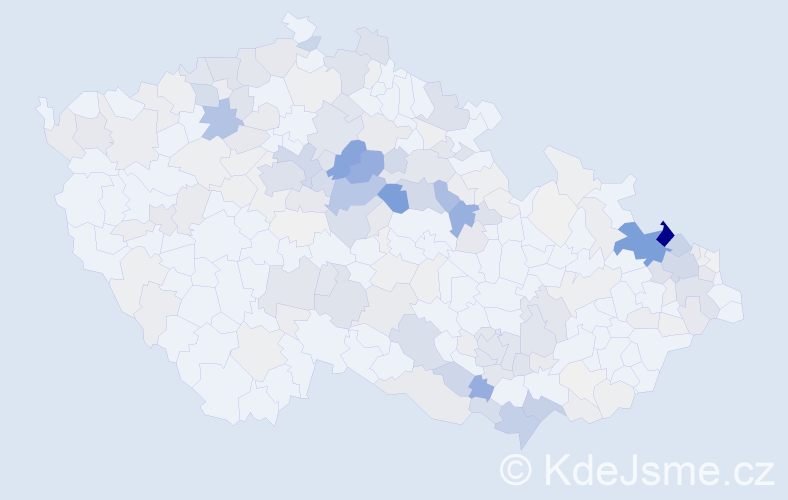 Příjmení: 'Kurka', počet výskytů 952 v celé ČR