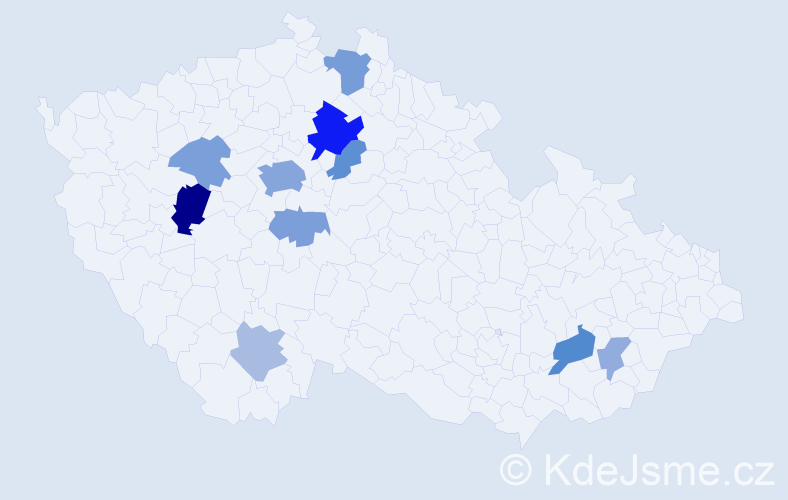 Příjmení: 'Krabsová', počet výskytů 26 v celé ČR