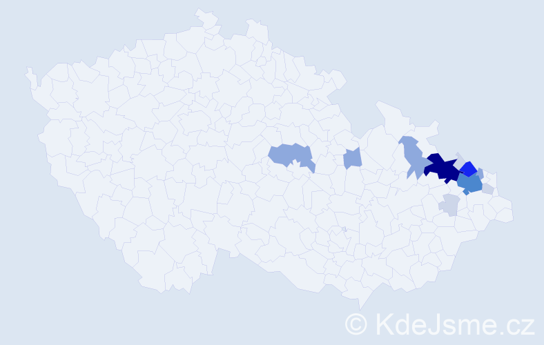 Příjmení: 'Vilčová', počet výskytů 42 v celé ČR