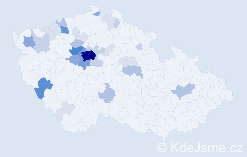 Příjmení: 'Pachmanová', počet výskytů 112 v celé ČR