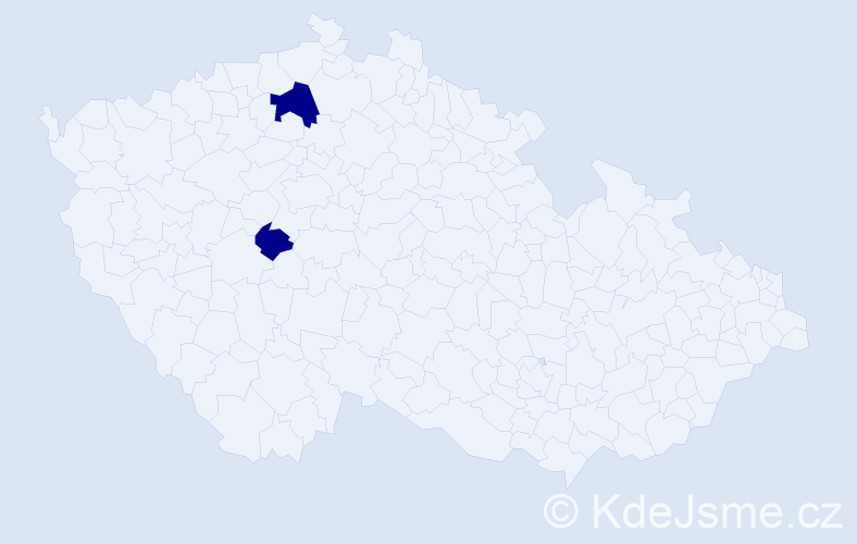 Příjmení: 'Kachin', počet výskytů 2 v celé ČR