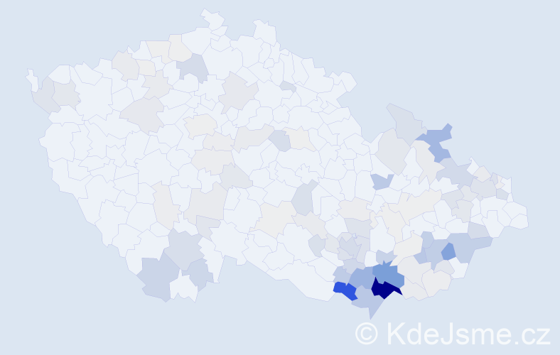 Příjmení: 'Bravenec', počet výskytů 357 v celé ČR