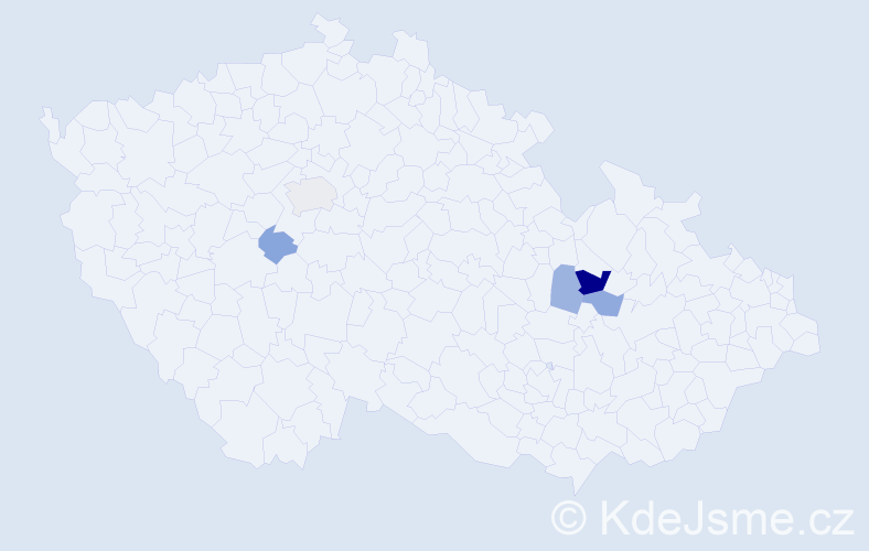 Příjmení: 'Kukrlová', počet výskytů 9 v celé ČR