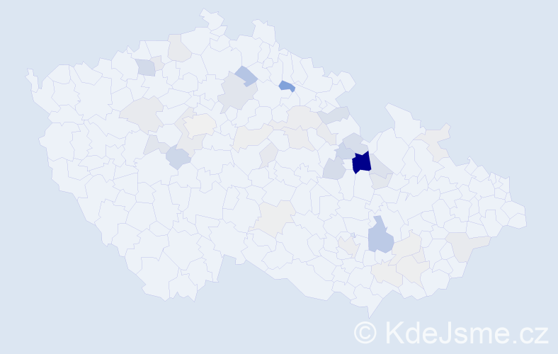 Příjmení: 'Hajzler', počet výskytů 139 v celé ČR