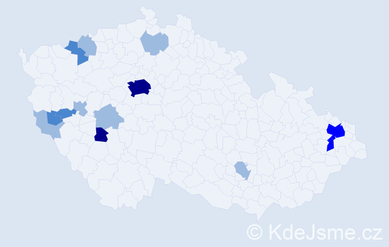 Příjmení: 'Krstevová', počet výskytů 27 v celé ČR