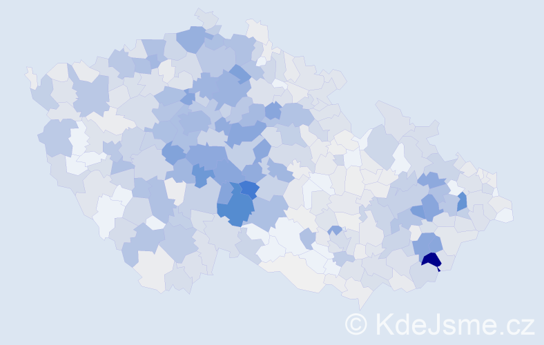 Příjmení: 'Váňa', počet výskytů 3022 v celé ČR