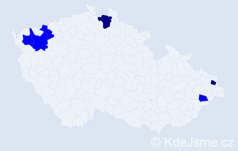 Příjmení: 'Durbáková', počet výskytů 8 v celé ČR