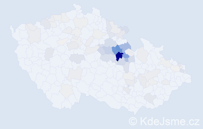 Příjmení: 'Bezdíček', počet výskytů 316 v celé ČR