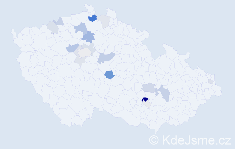 Příjmení: 'Mišovicová', počet výskytů 33 v celé ČR