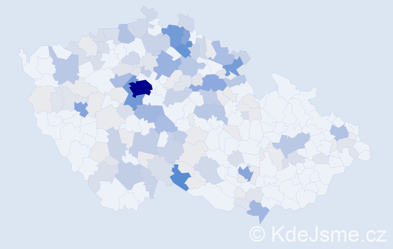 Příjmení: 'Cvrček', počet výskytů 538 v celé ČR