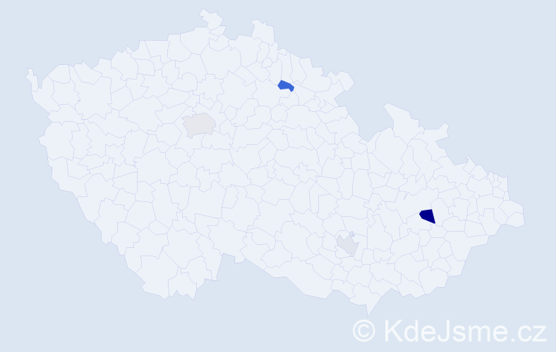 Příjmení: 'Kabeleová', počet výskytů 6 v celé ČR