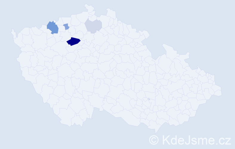 Příjmení: 'Pruskavec', počet výskytů 15 v celé ČR