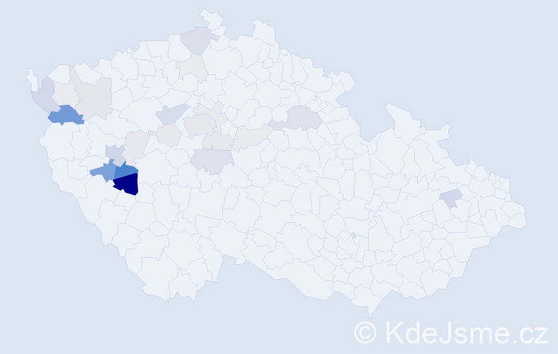 Příjmení: 'Čubrová', počet výskytů 75 v celé ČR