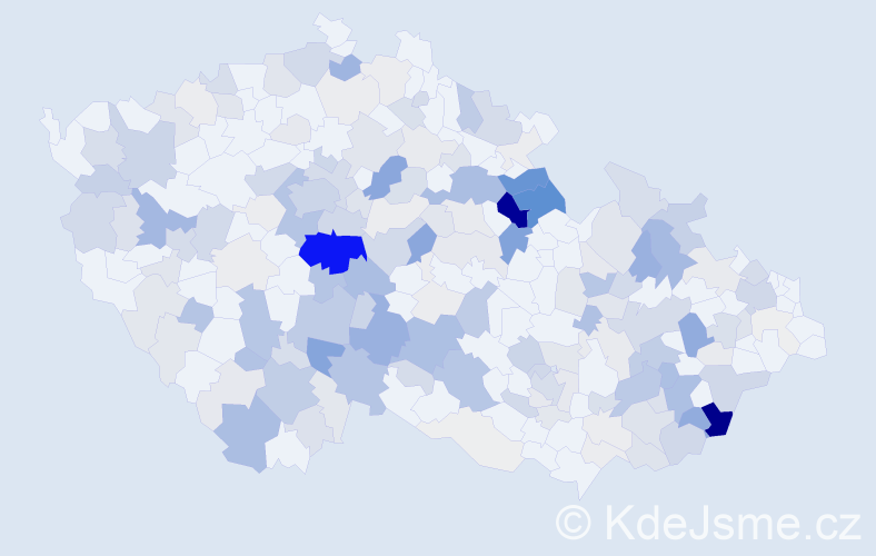 Příjmení: 'Vilímek', počet výskytů 715 v celé ČR