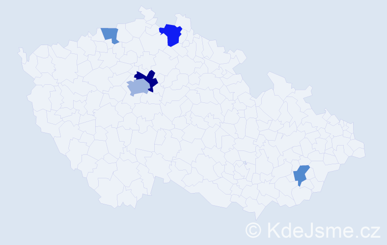 Příjmení: 'Reisiegelová', počet výskytů 9 v celé ČR